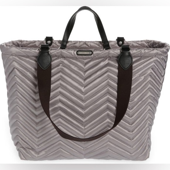 NWT Rebecca Minkoff Sienna Quilted Nylon Tote Herringbone Pattern